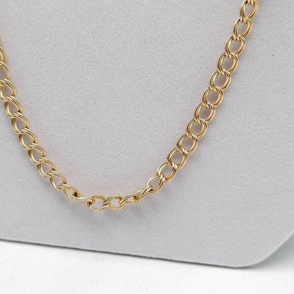 Jones New York Gold Tone Link Circle Long Necklace MSRP $42 Nickel Safe - Picture 4 of 7